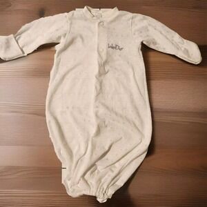 Vintage Baby Dior White Baby Sack Sleeper Pj Elastic Bottom Up to 13lb EUC